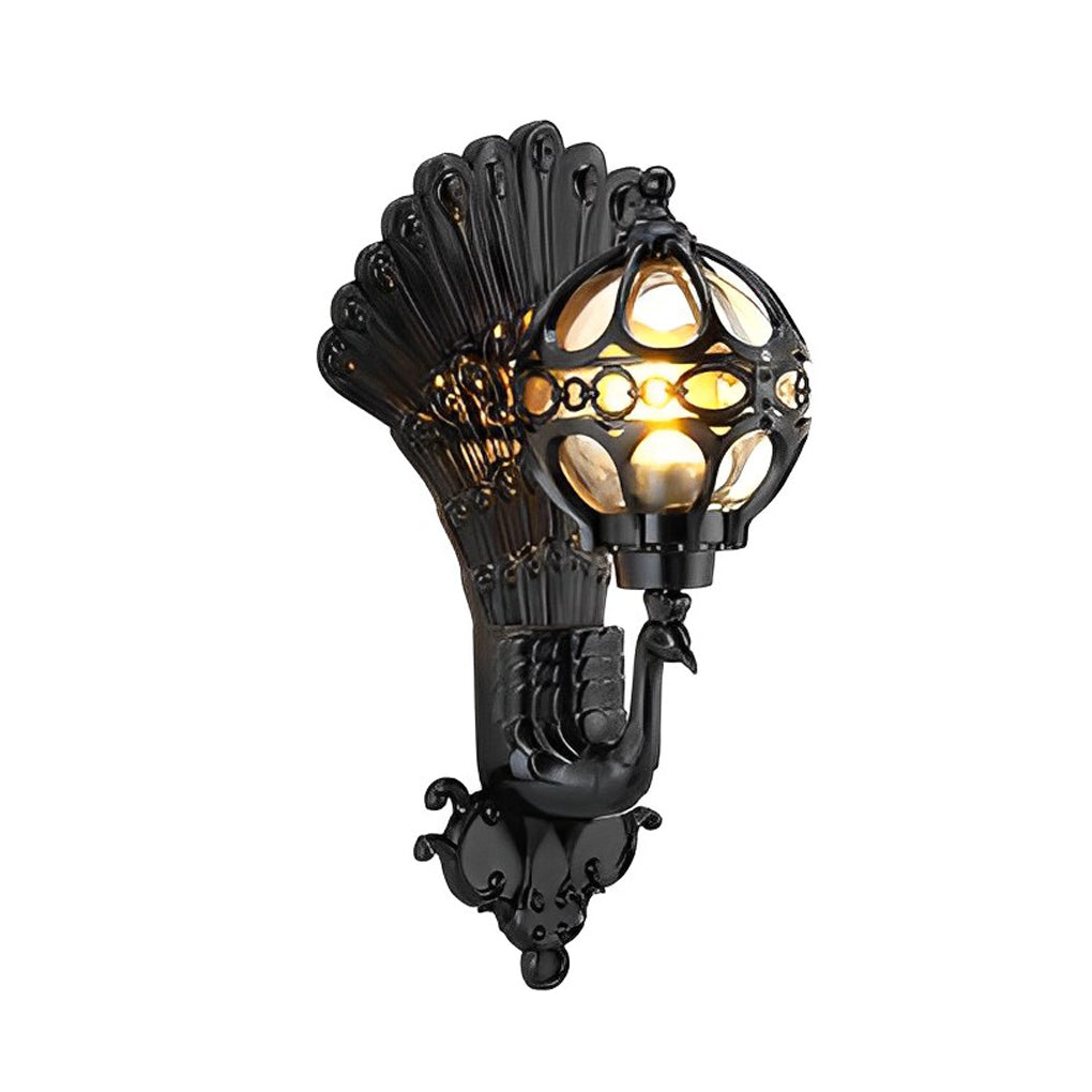 Peacock Wall Light Waterproof Retro Aluminum Sconce