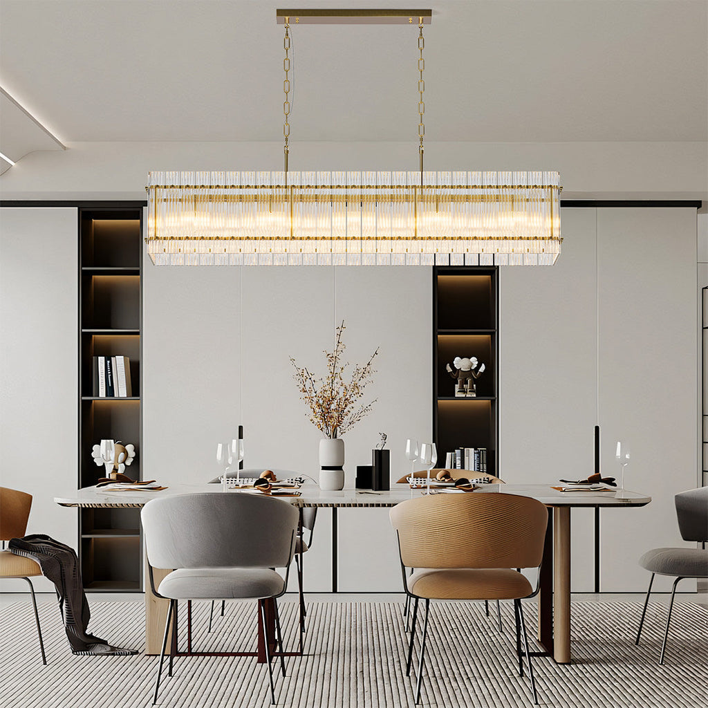 Luxury Iron Glass Lamp Shade Chandelier Ceiling Light
