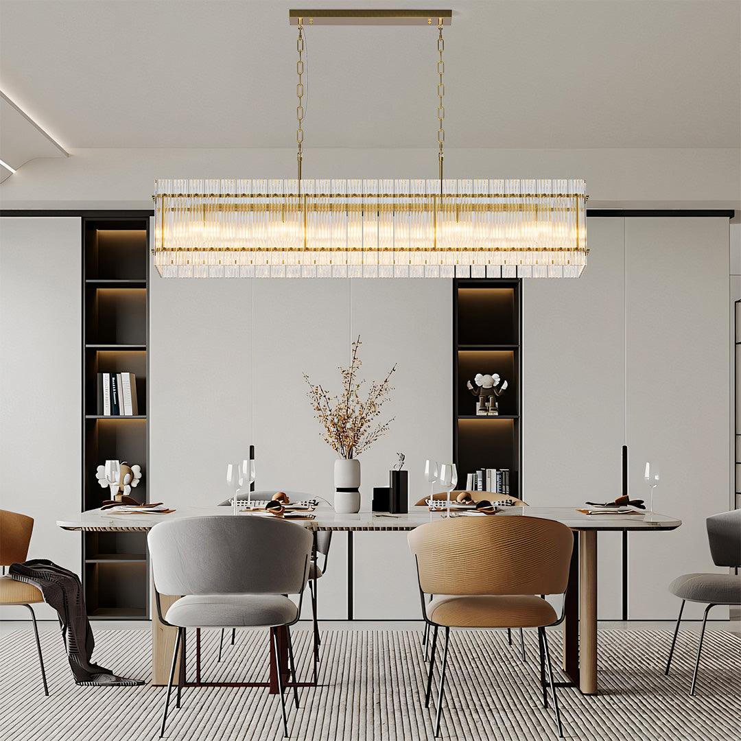 Luxury Iron Glass Lamp Shade Chandelier Ceiling Light