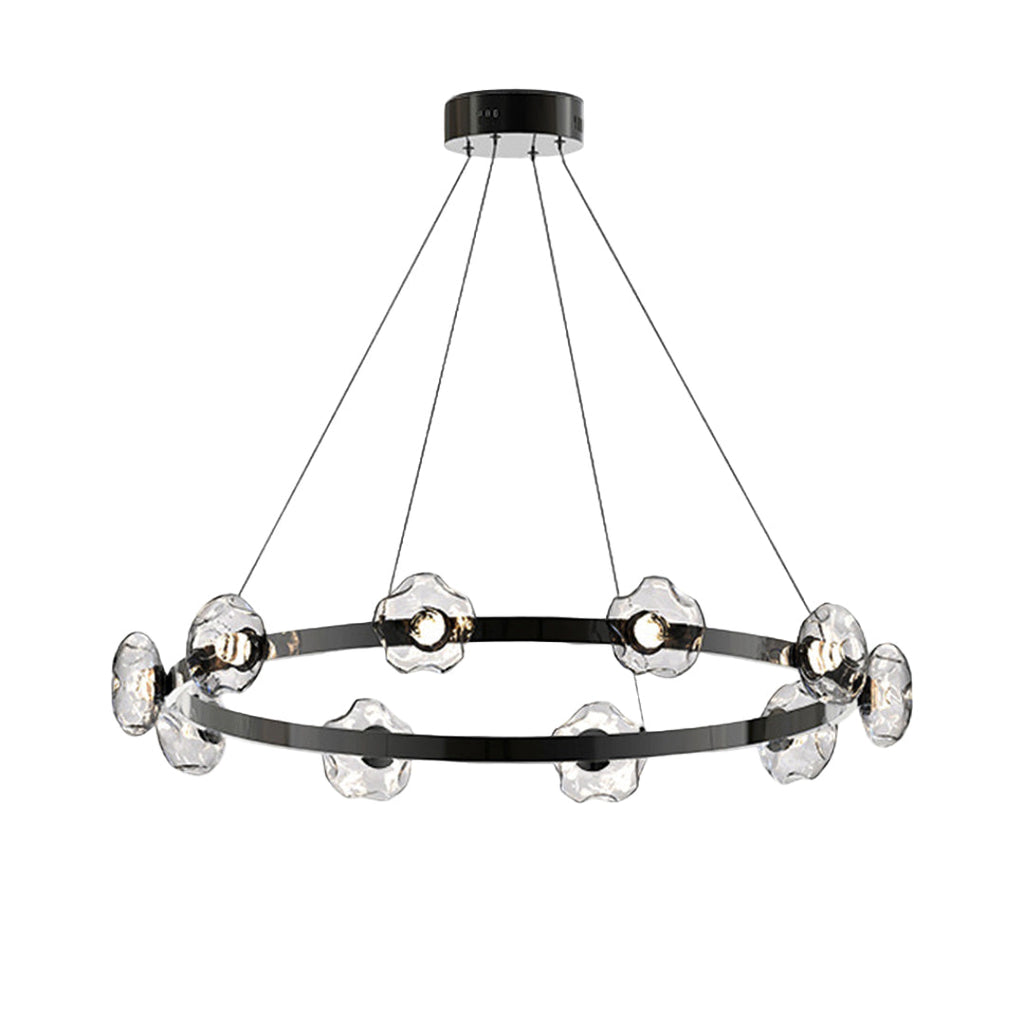 LED Dome Glass Ring Chandelier - Modern Nordic Ceiling Light