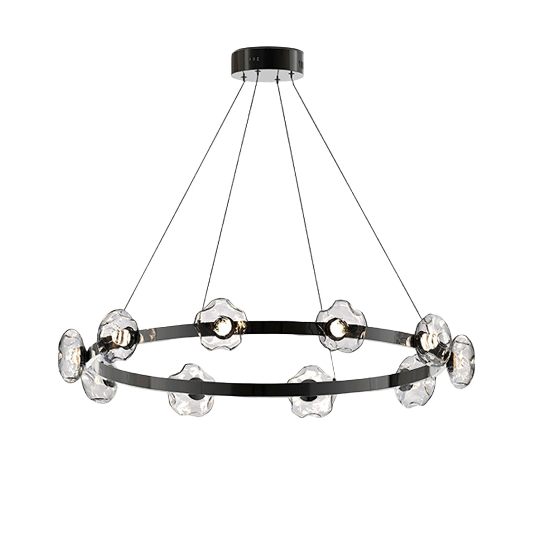 LED Dome Glass Ring Chandelier - Modern Nordic Ceiling Light