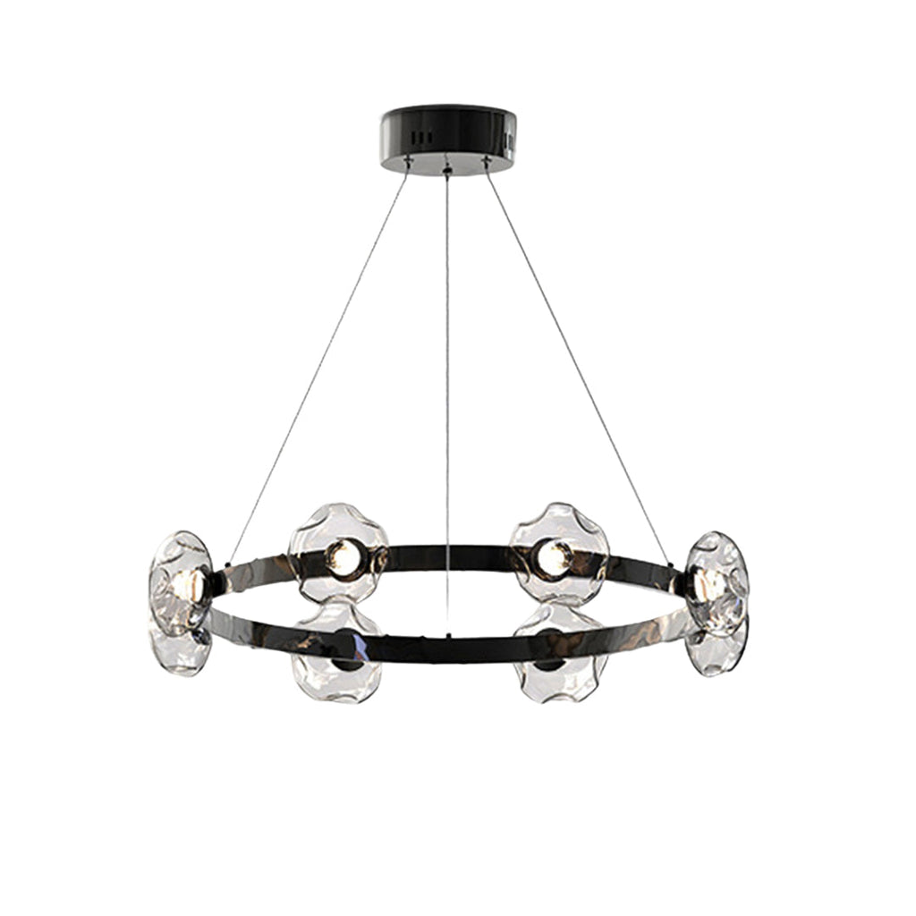 LED Dome Glass Ring Chandelier - Modern Nordic Ceiling Light