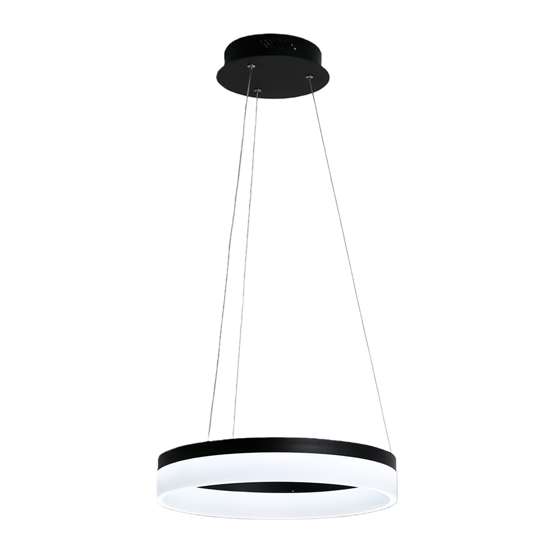 Black Ring Pendant Light - Modern Aluminum LED Ceiling Fixture