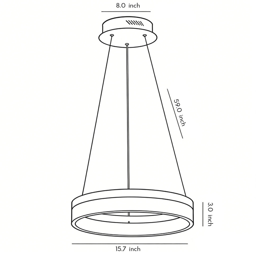 Black Ring Pendant Light - Modern Aluminum LED Ceiling Fixture