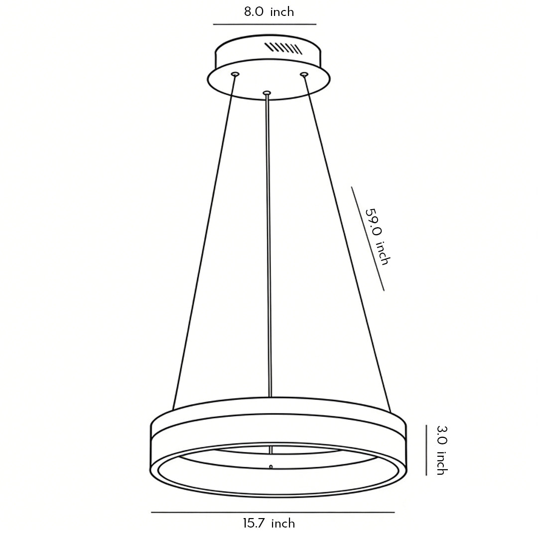 Black Ring Pendant Light - Modern Aluminum LED Ceiling Fixture