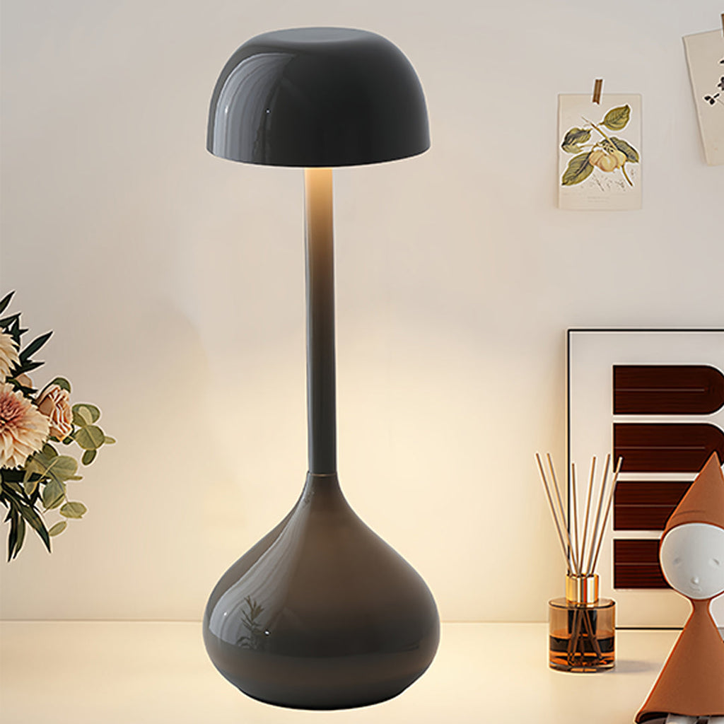 Rustic Gourd Shaped Rechargeable Metal Table Lamp - Minimalist Design for Home Decor