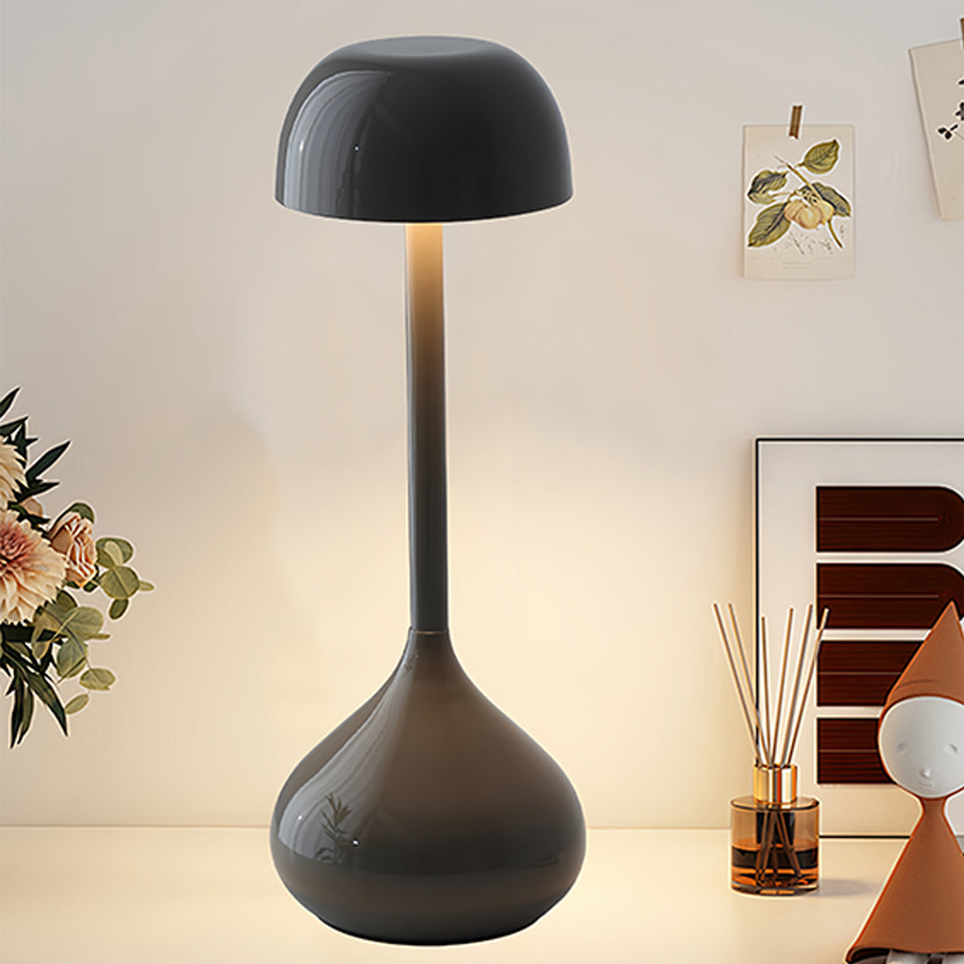Rustic Gourd Shaped Rechargeable Metal Table Lamp - Minimalist Design for Home Decor