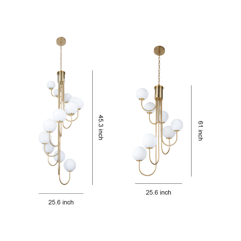 Spiral Globe Chandelier - Elegant French Ceiling Light Fixture