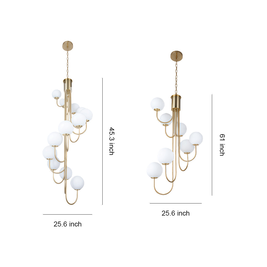 Spiral Globe Chandelier - Elegant French Ceiling Light Fixture