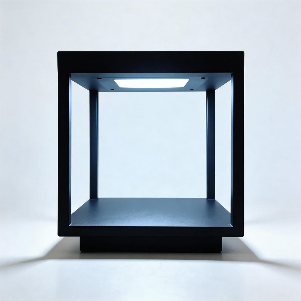 Concrete Pillar LED Light - Modern Open-Frame Square Design