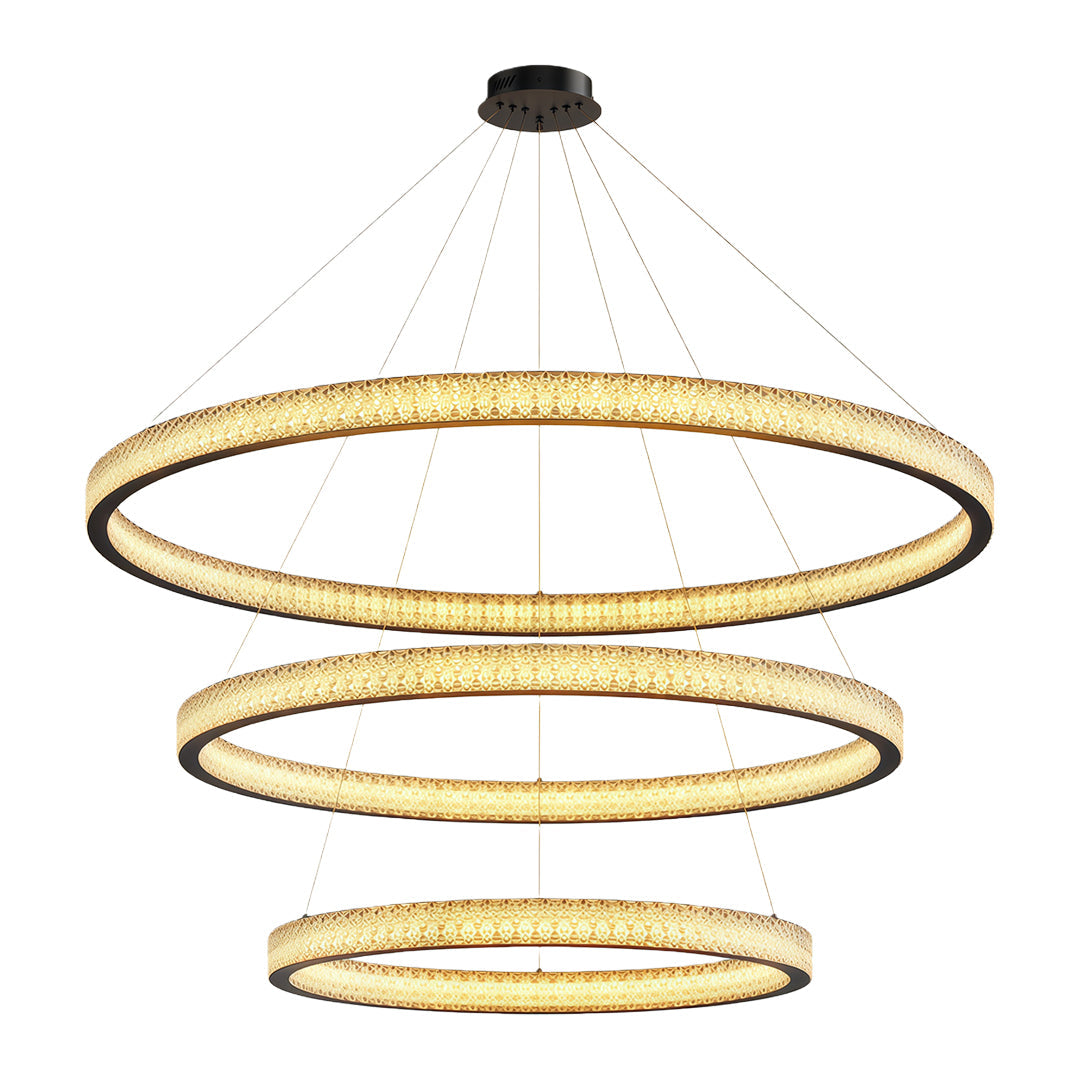 Circular Modern Copper Chandelier – Luxury Ceiling Light Fixture