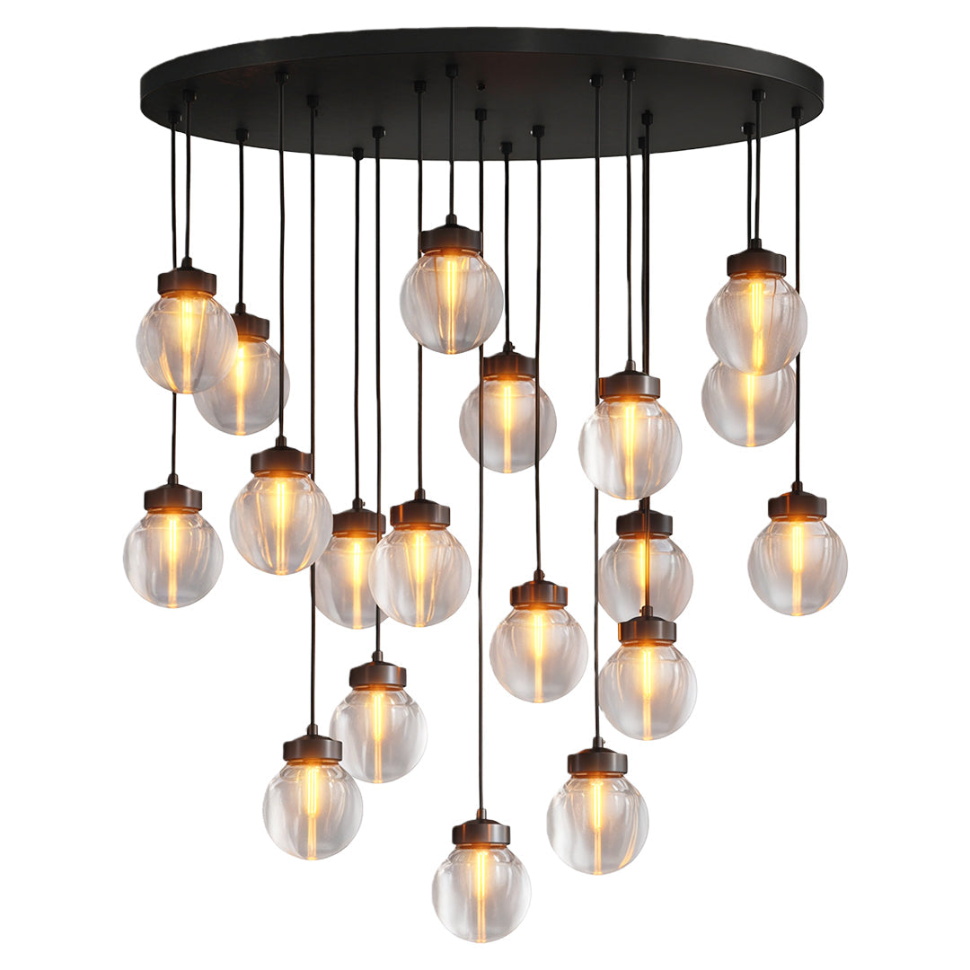 Modern Copper Chandelier Luxury Glass Ceiling Light
