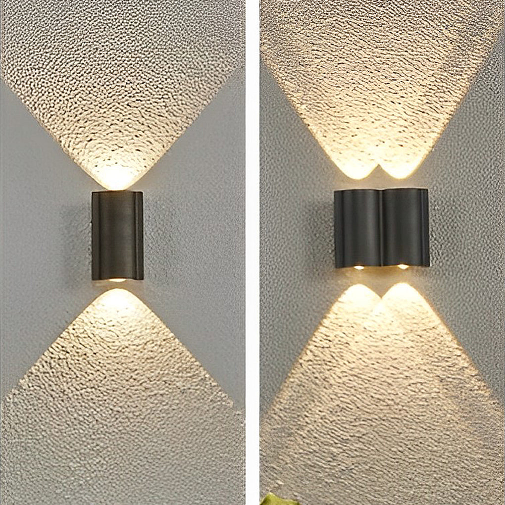 Modern Wave-Shaped Up and Down LED Outdoor Wall Lights