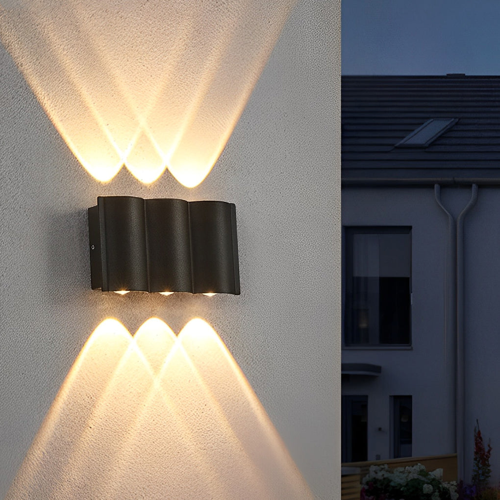 Modern Wave-Shaped Up and Down Outdoor LED Wall Light