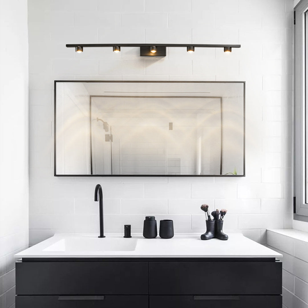 Black Vanity Lights for Bathroom - Minimalist LED Mirror Cabinet Light - Modern Wall Sconce - Adjustable Brightness - Energy-Efficient Lighting Fixture - Decorative Lighting for Home - Stylish Bathroom Lighting - Sleek Design - Easy Installation - Contemp