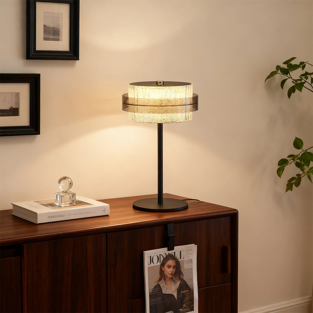 Vintage Metal Table Lamp with Iron Frame and PS Lampshade Lighting