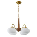 Black Walnut Brass Chandelier LED Nordic Ceiling Light