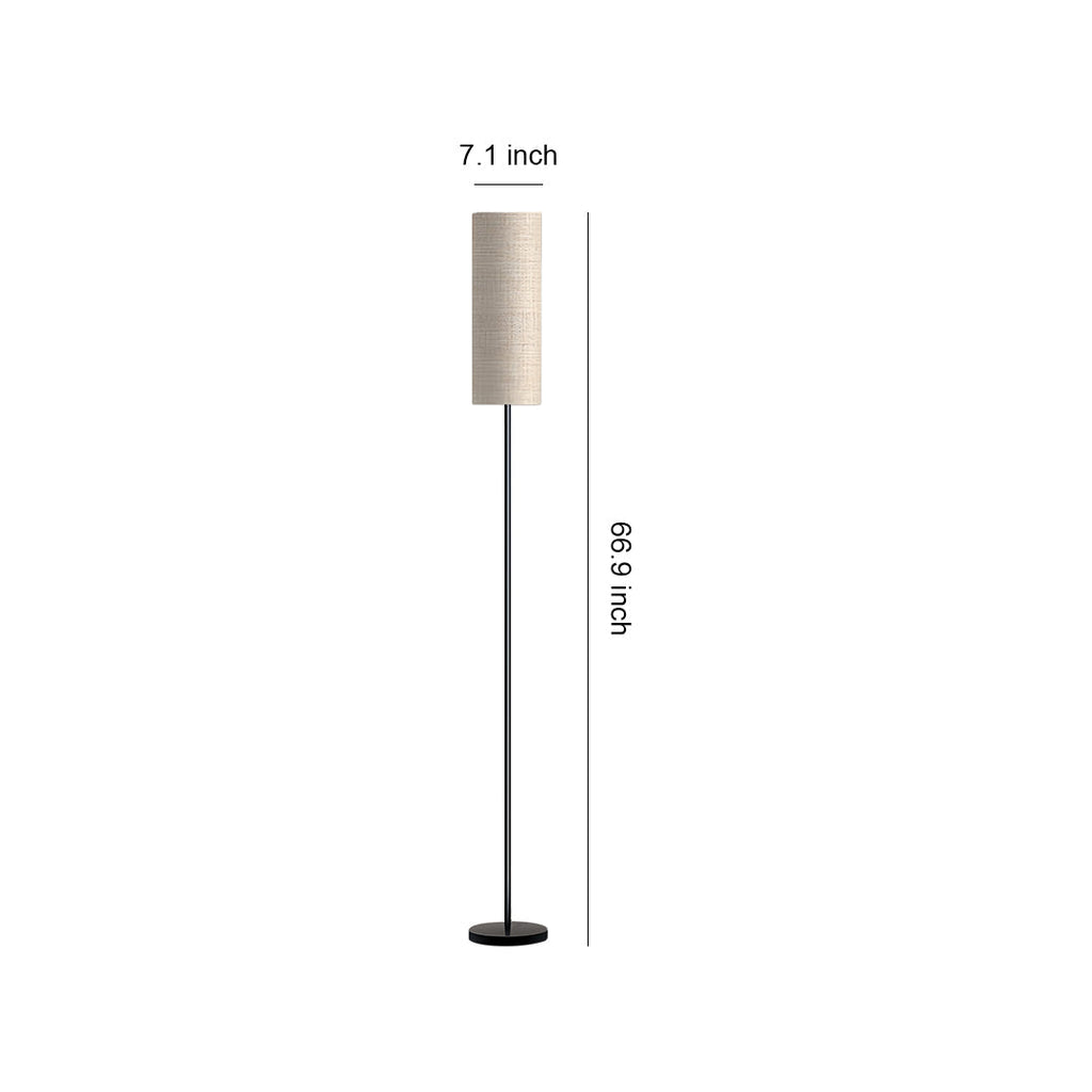 Black Wrought Iron Floor Lamp with Artistic Linen Shade