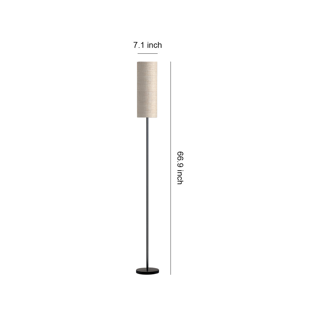 Black Wrought Iron Floor Lamp with Artistic Linen Shade
