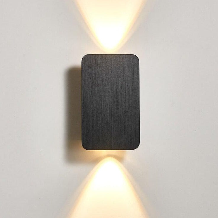 Nordic Minimalist Aluminum 2-Light LED Wall Sconce - Rectangular Flat Panel Lamp