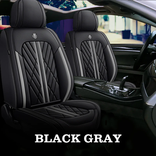 2 pack-Stylish Black & Gray Classic Car Seat Covers Adaptive Fit | Premium Fabric Protection