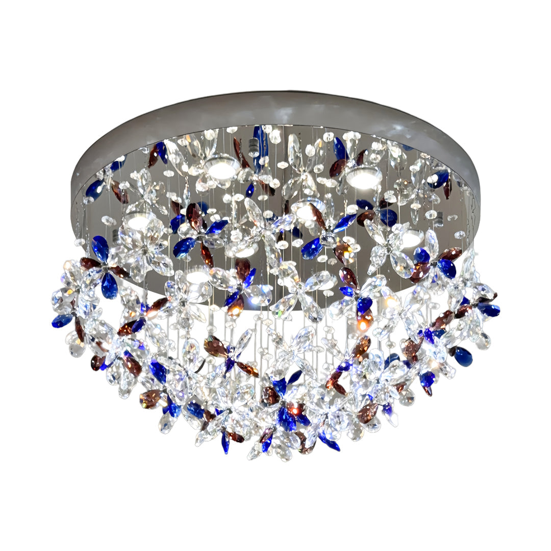 Crystal Flush Mount LED Ceiling Light - French Round Romantic Lighting