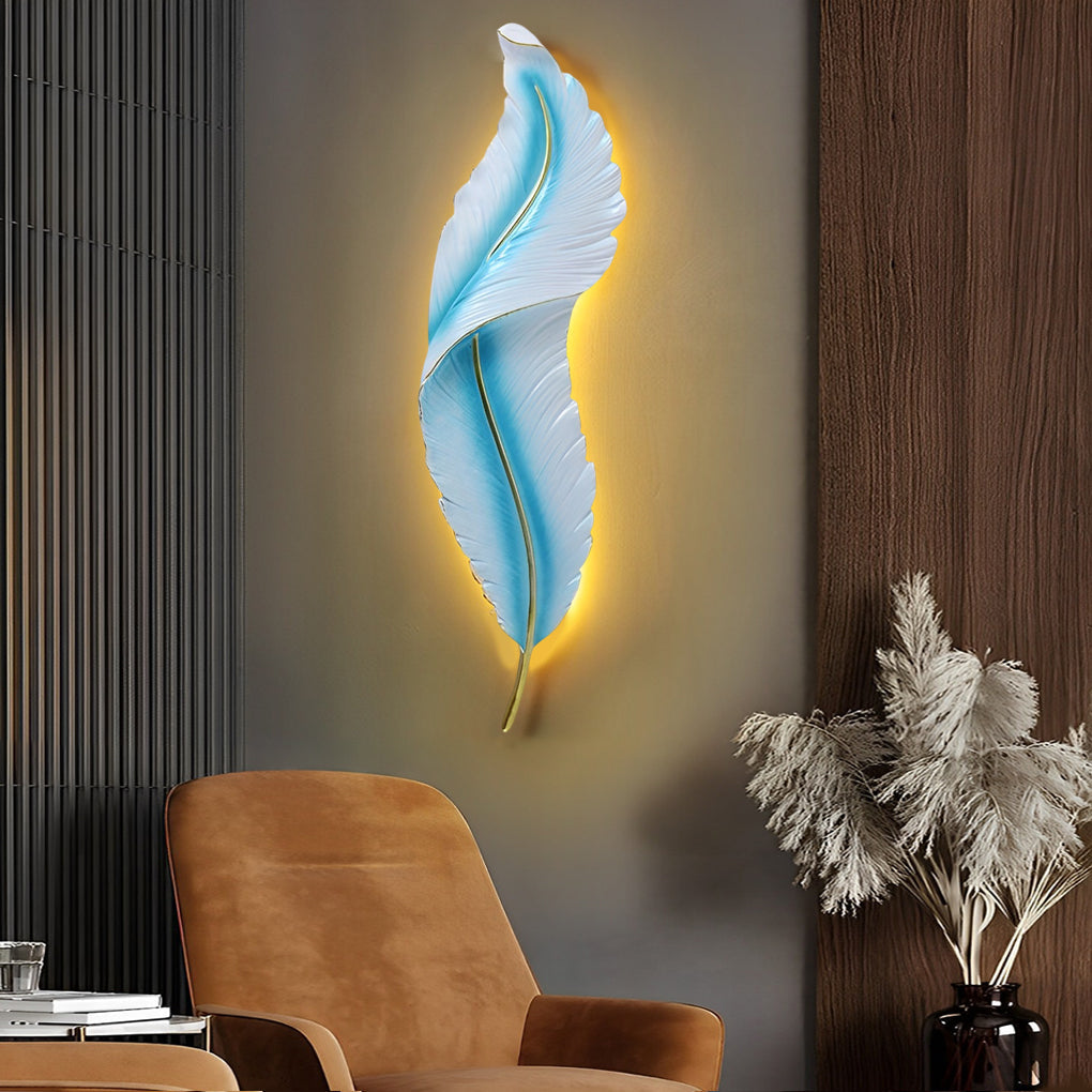 Feather Wall Light Modern Luxury LED Resin Corridor Lamp