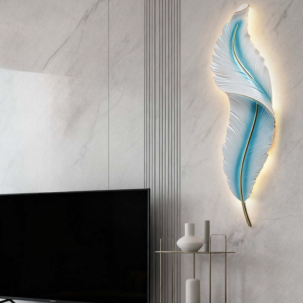 Feather Wall Light Modern Luxury LED Resin Corridor Lamp