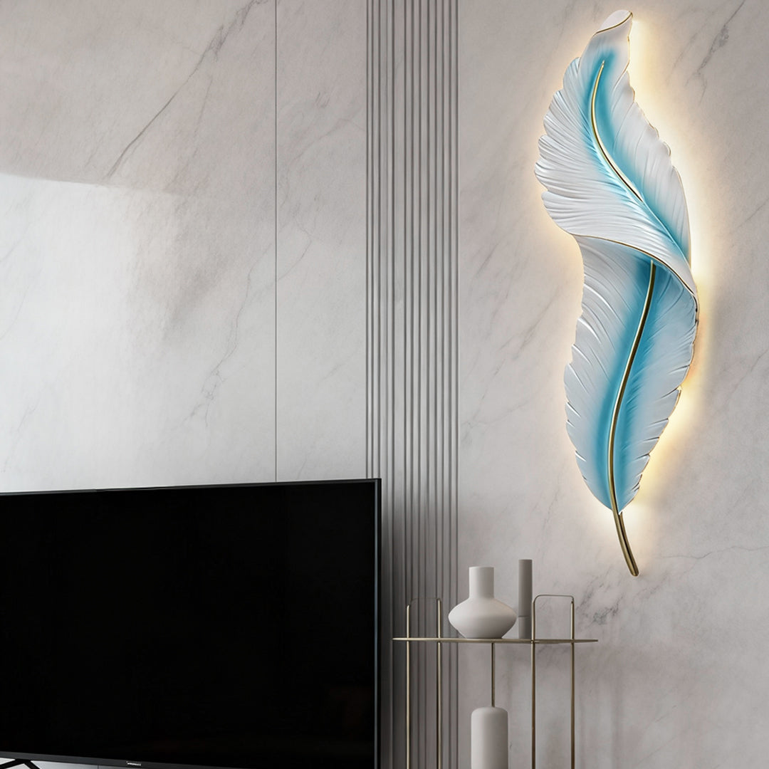 Feather Wall Light Modern Luxury LED Resin Corridor Lamp