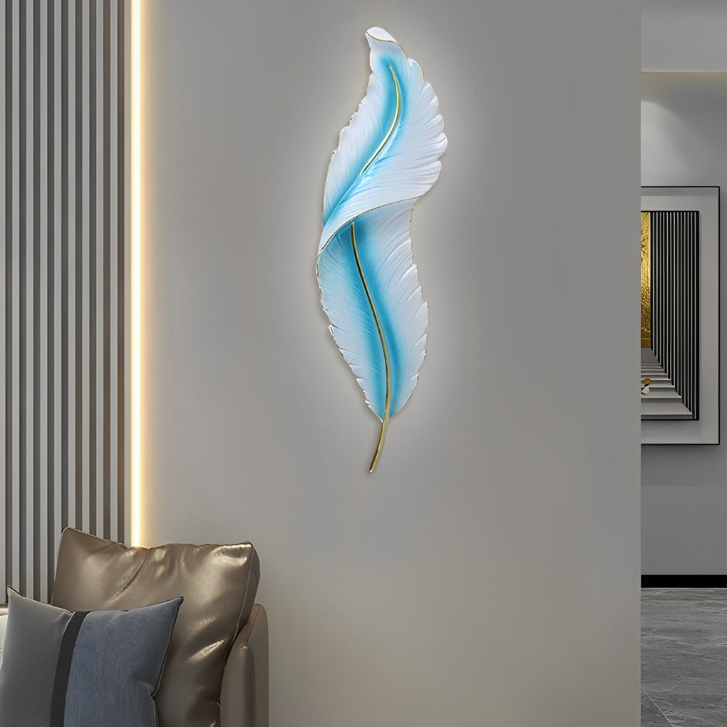 Feather Wall Light Modern Luxury LED Resin Corridor Lamp