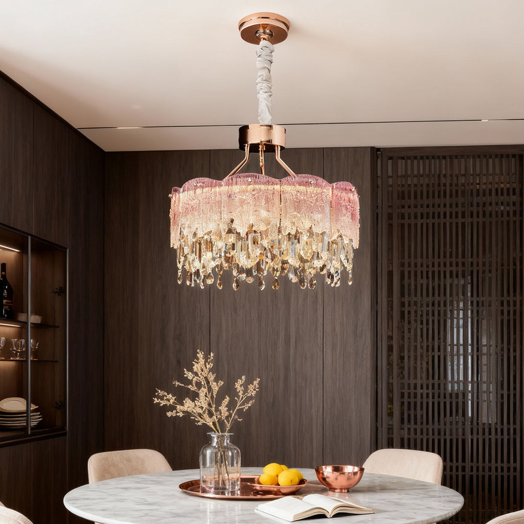 Glass Fringe Crystal Chandelier - French Luxury Ceiling Light