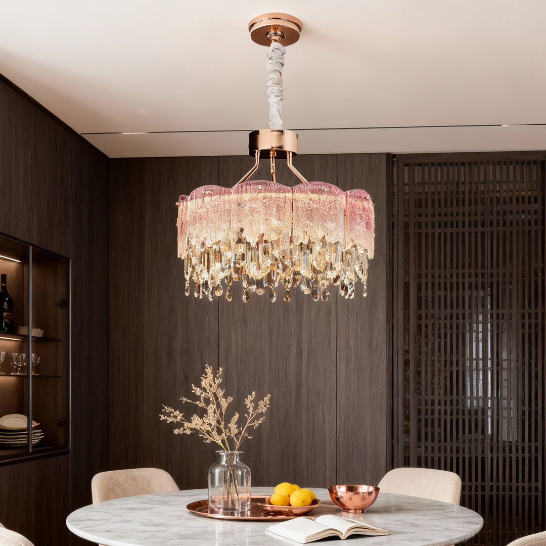 Glass Fringe Crystal Chandelier - French Luxury Ceiling Light