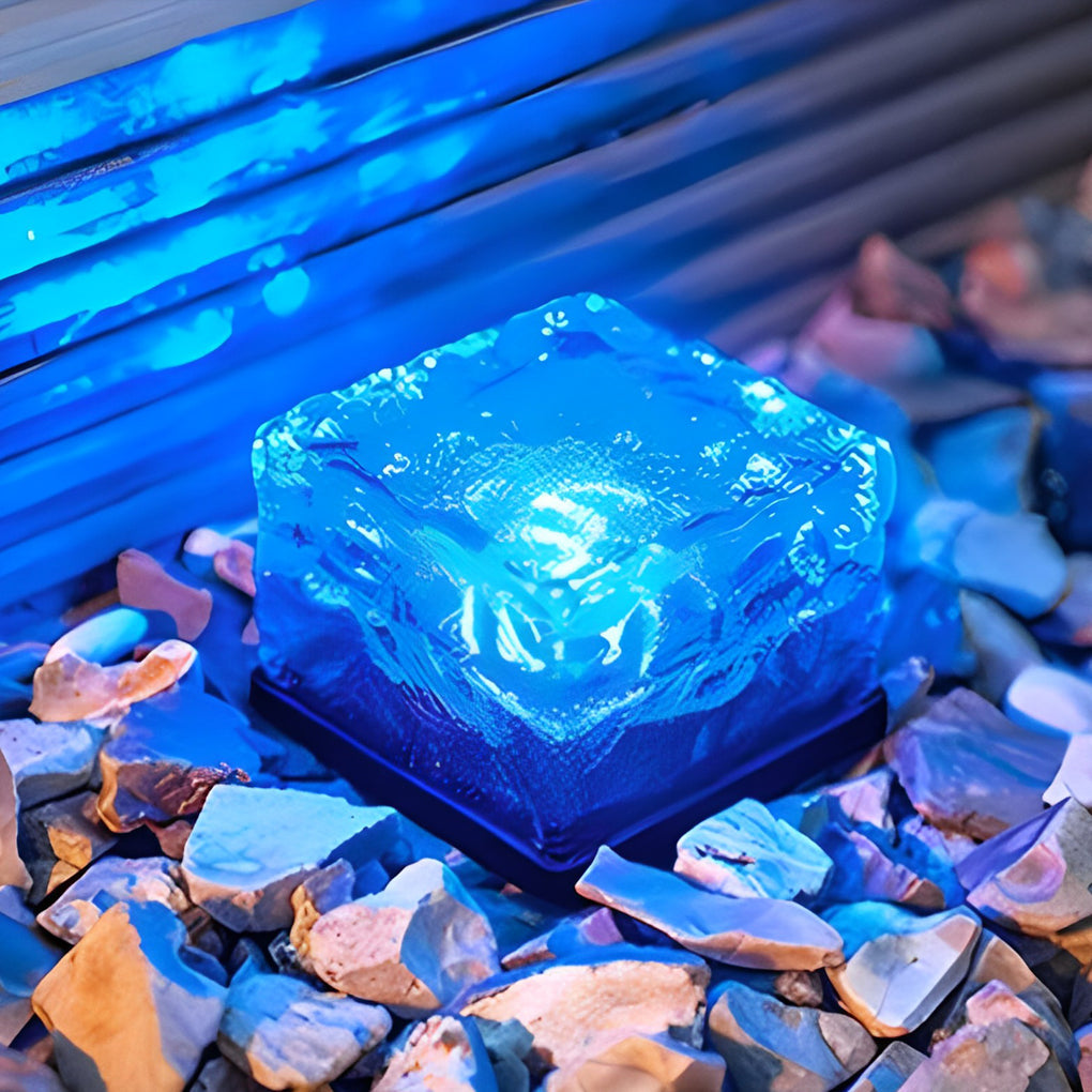 Outdoor Solar Step Lights - Intelligent Ice Cube Design, Modern LED Lighting