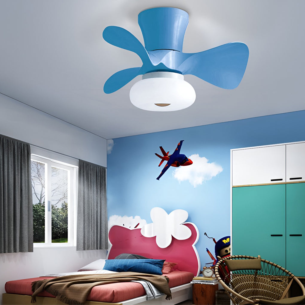 Macaron Ceiling Fan with LED Light - Modern Home Decor, Stylish Ceiling Fan, Energy-Efficient Lighting, Ceiling Fan for Living Room