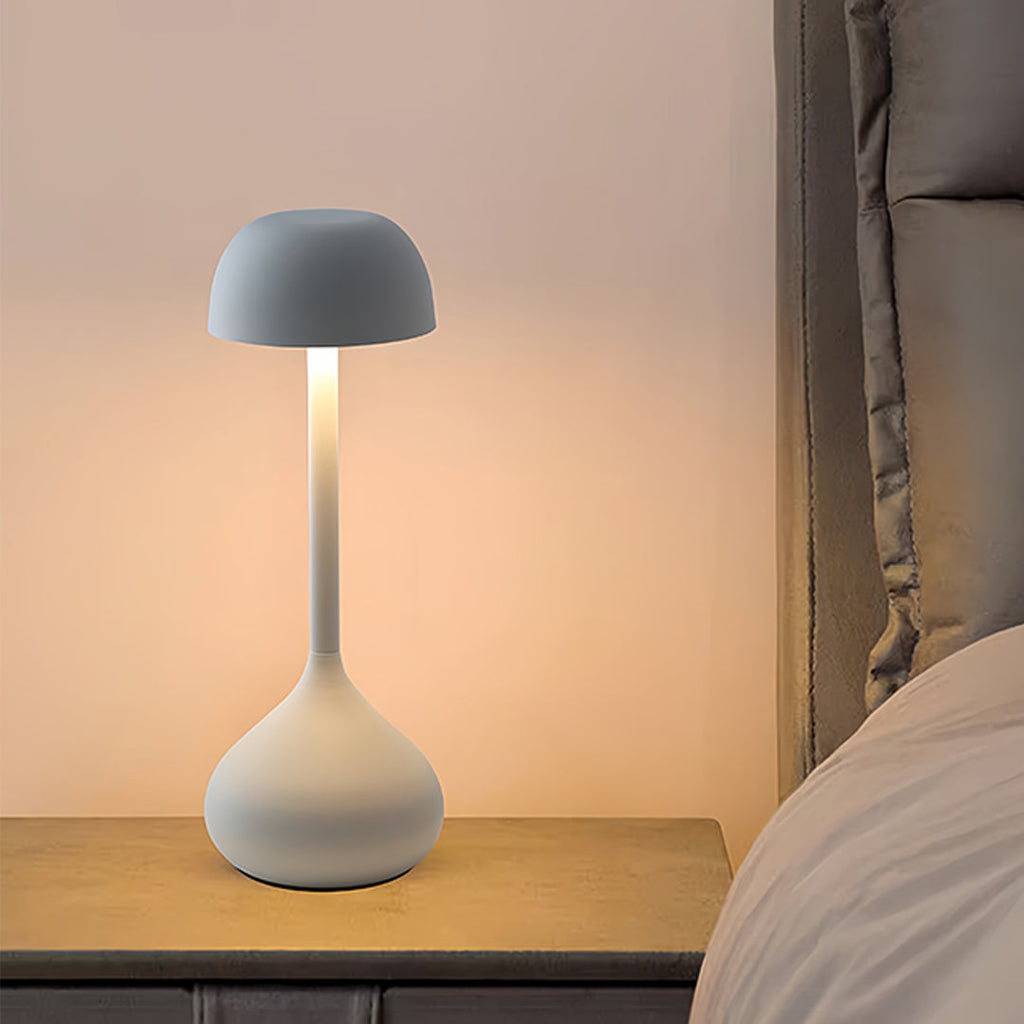 Rustic Gourd Shaped Rechargeable Metal Table Lamp - Minimalist Design for Home Decor
