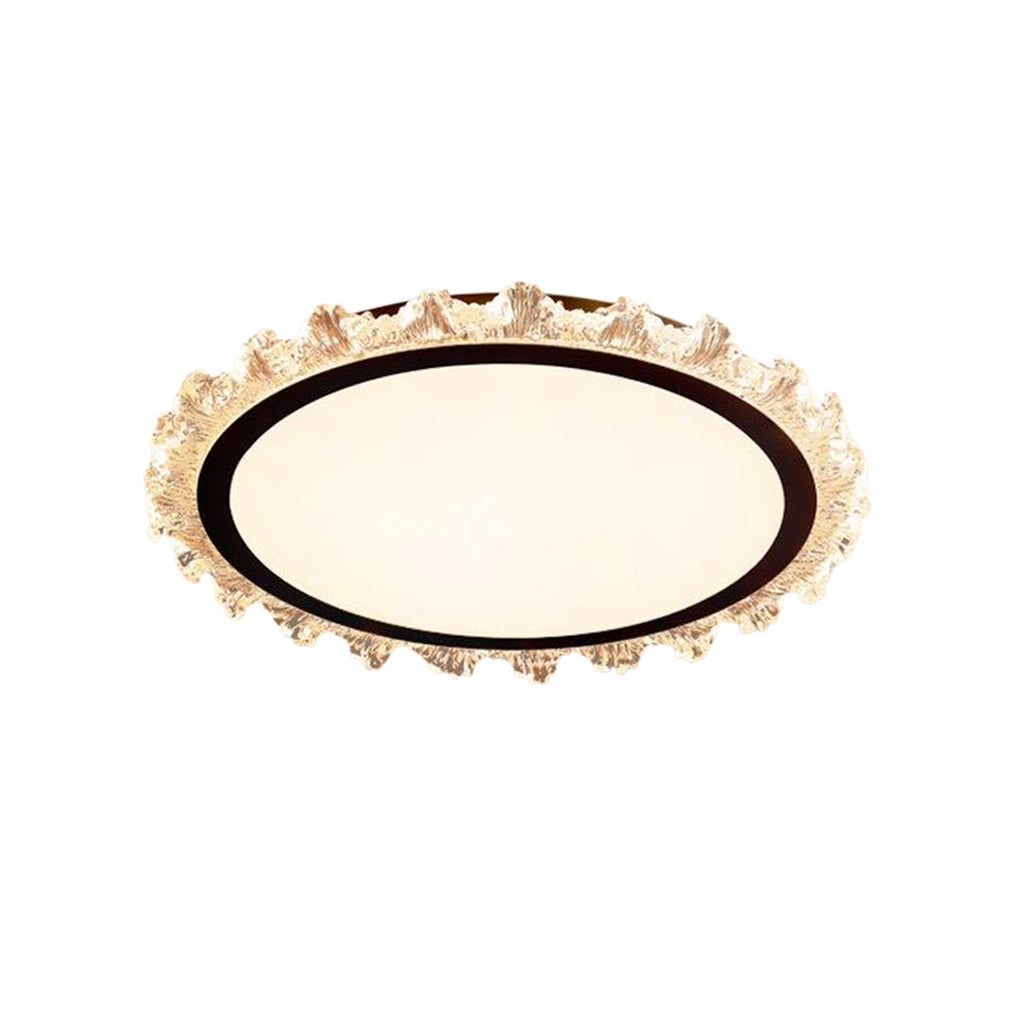 White Round LED Ceiling Light - Ultra-Thin Flush Mount, Full Spectrum Lighting