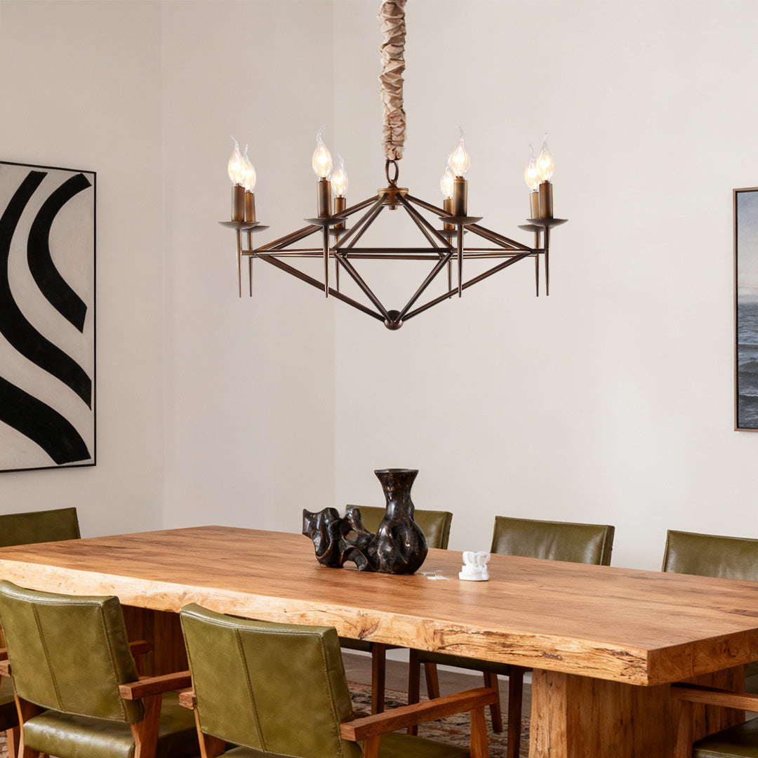 Brown Nordic Chandelier Acrylic Metal Ceiling Light