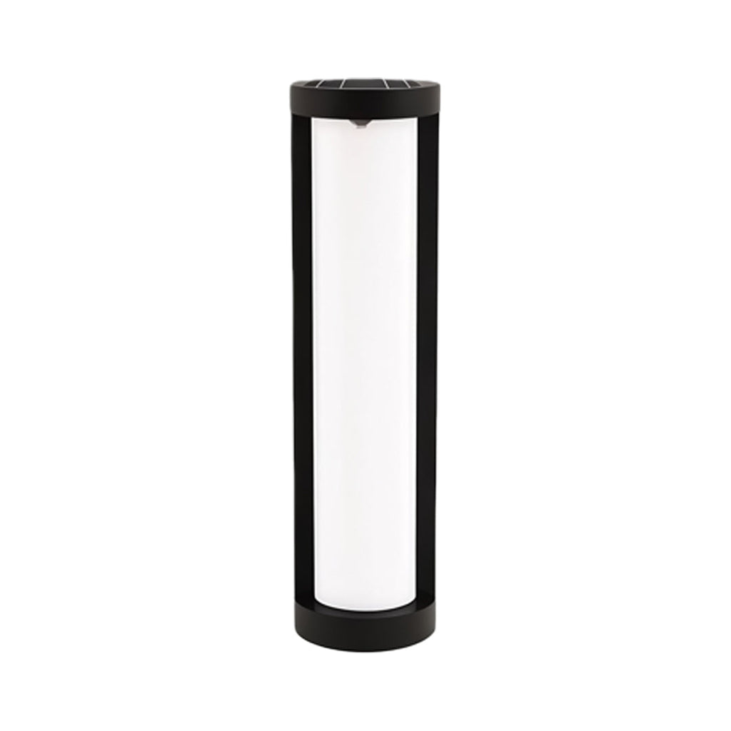 Modern Black LED Bollard Landscape Light - Cylindrical Outdoor Lighting