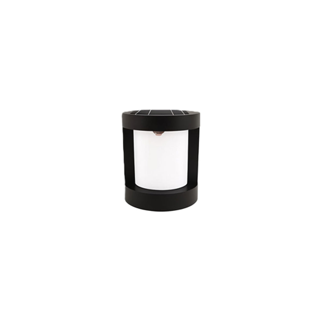Modern Black LED Bollard Landscape Light - Cylindrical Outdoor Lighting