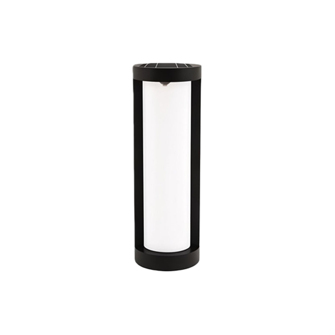 Modern Black LED Bollard Landscape Light - Cylindrical Outdoor Lighting