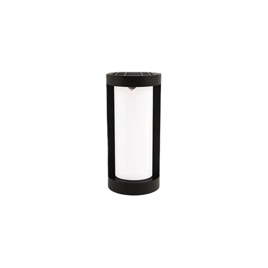 Modern Black LED Bollard Landscape Light - Cylindrical Outdoor Lighting