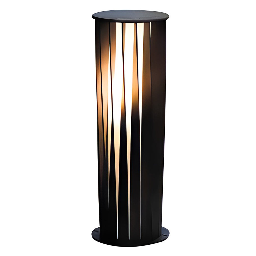 Bollard Path Light Black Cage Solar LED Garden Light