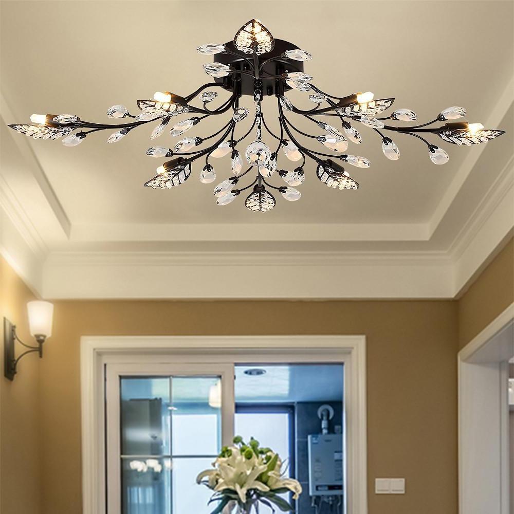 Branch Chandelier Modern Vintage Crystal LED Light Fixture