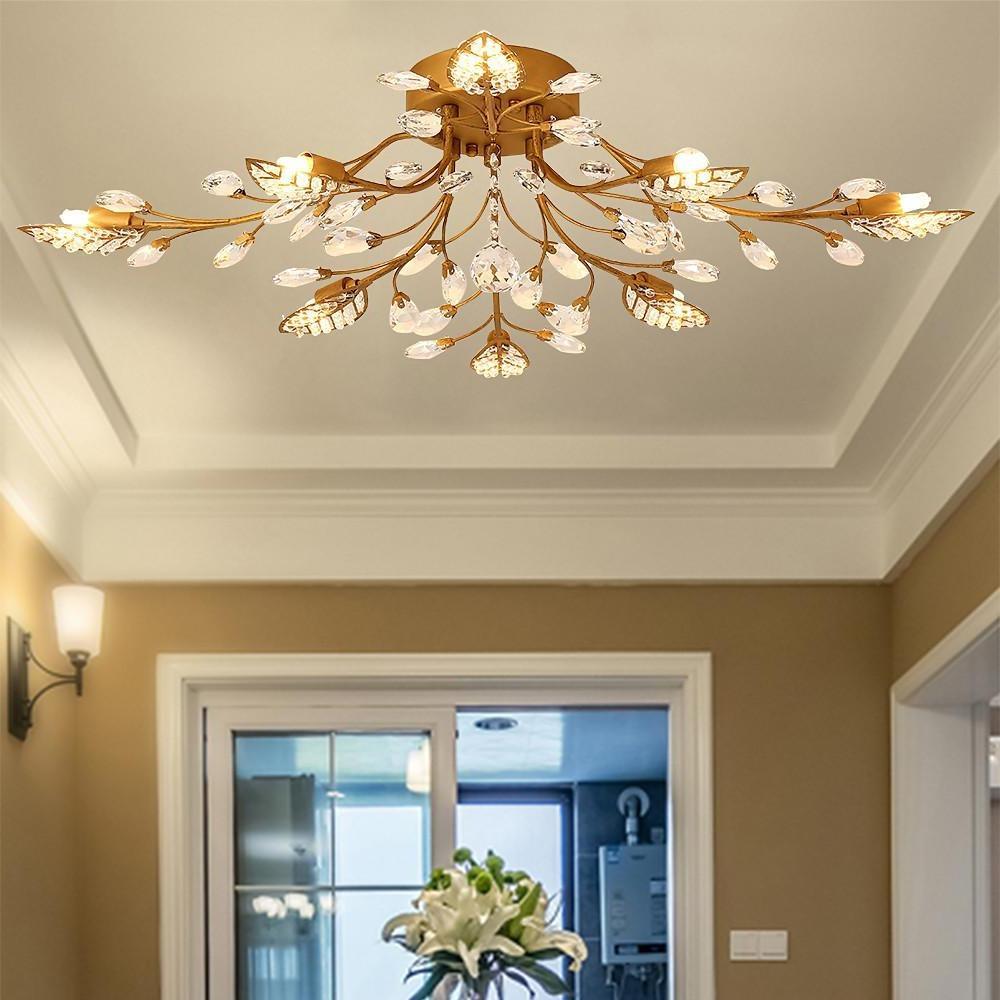 Branch Chandelier Modern Vintage Crystal LED Light Fixture