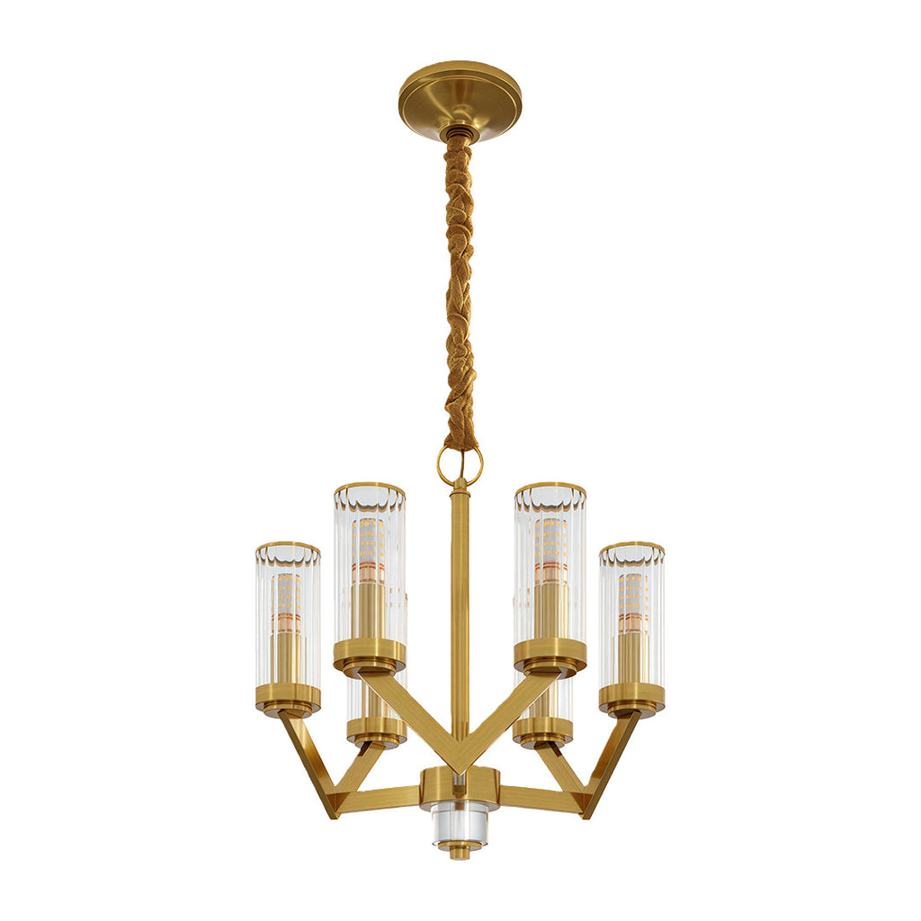 Luxury Copper Glass Drop Chandelier Ceiling Light