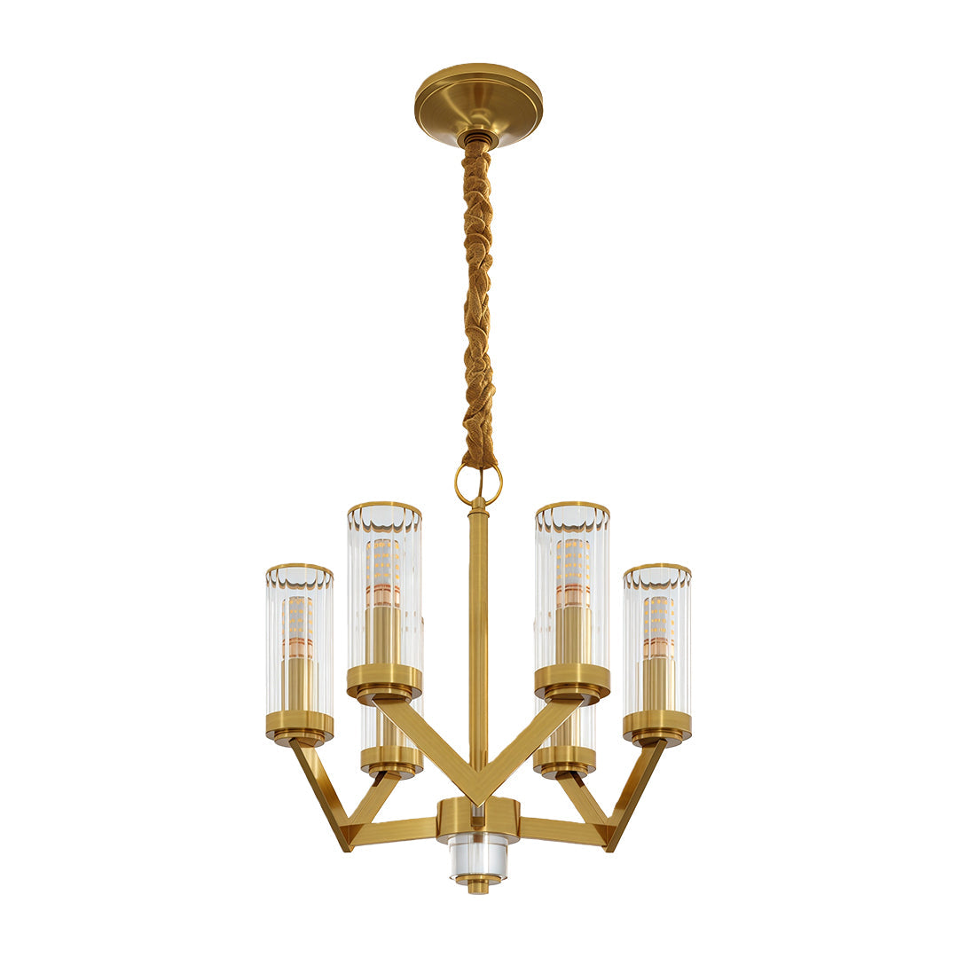 Luxury Copper Glass Drop Chandelier Ceiling Light