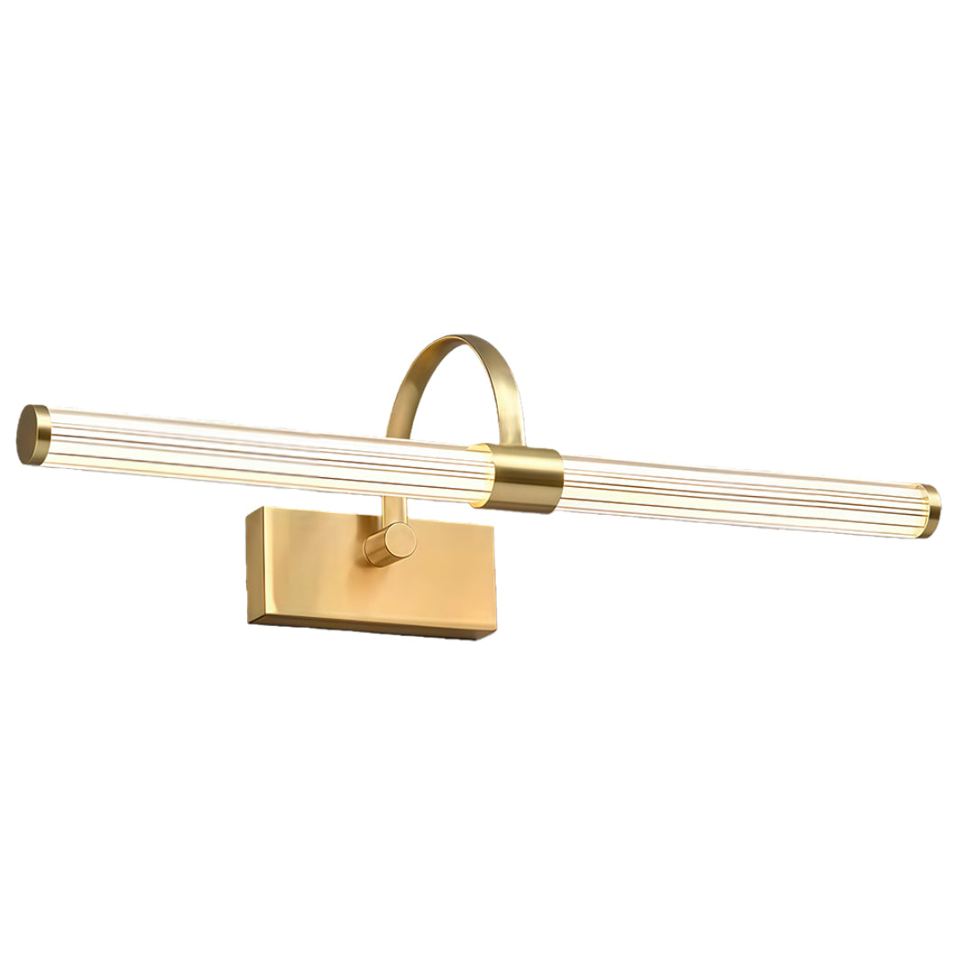 Nordic Bathroom Vanity Wall Light Full Copper Long Bar Light Modern Bathroom Lighting Fixture Stylish Bathroom Sconce Energy-Efficient LED Mirror Light Adjustable Brightness Waterproof Design for Home Decor Elegant Copper Finish Vanity Lighting Fixture