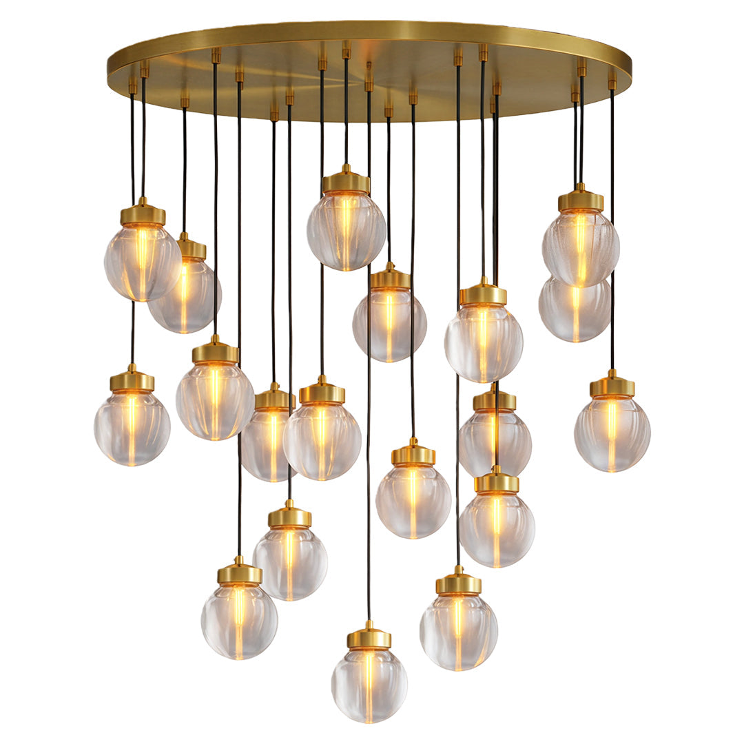 Modern Copper Chandelier Luxury Glass Ceiling Light