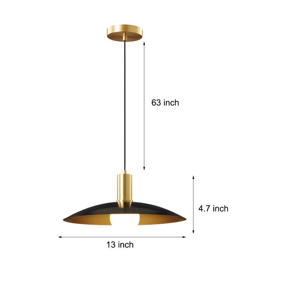 Brass Flared Pendant Light - Modern Elegant LED Ceiling Fixture