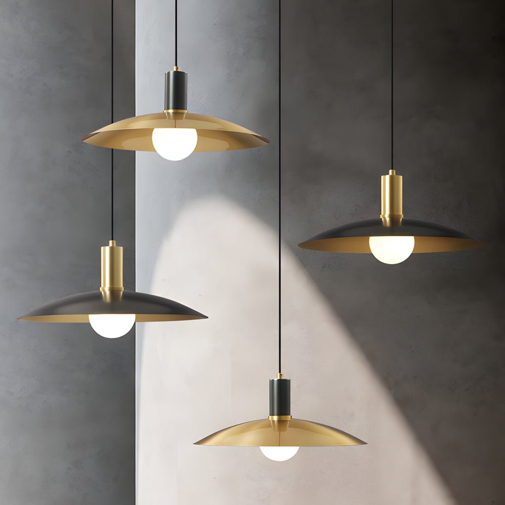 Brass Flared Pendant Light - Modern Elegant LED Ceiling Fixture